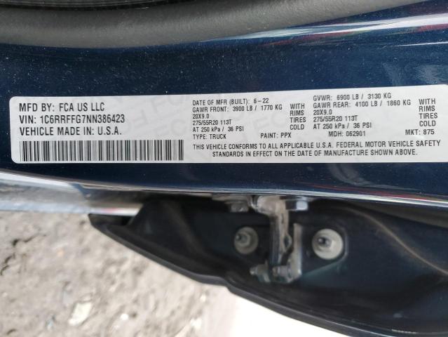 1C6RRFFG7NN386423 | 2022 RAM 1500 BIG H