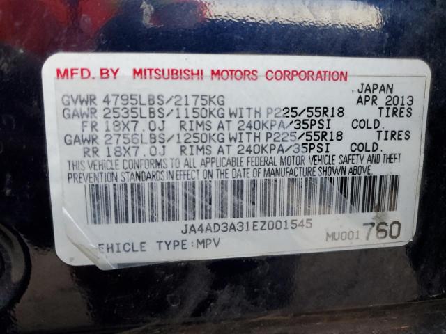 2014 Mitsubishi Outlander Se VIN: JA4AD3A31EZ001545 Lot: 80169163