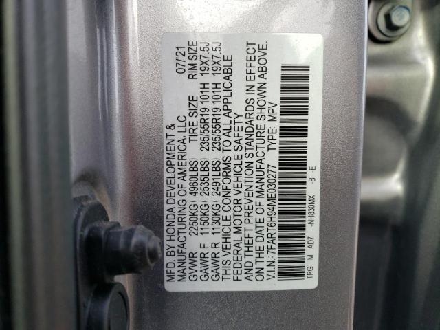 7FART6H94ME030277 | 2021 HONDA CR-V TOURI