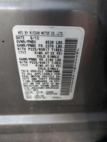 2011 Nissan Rogue S VIN: JN8AS5MV1BW265449 Lot: 79890273