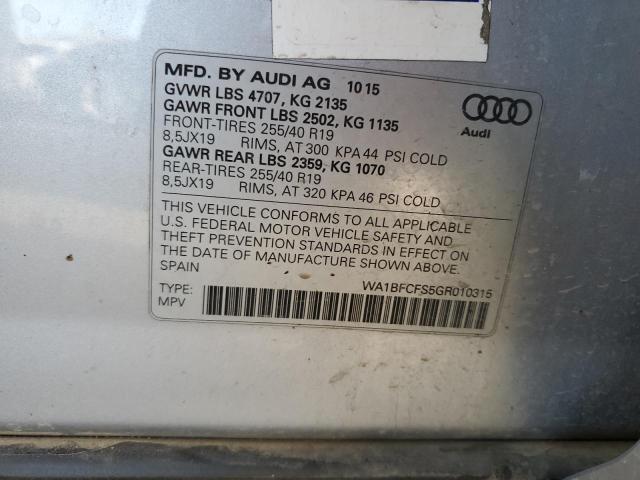 2016 AUDI Q3 WA1BFCFS5GR010315