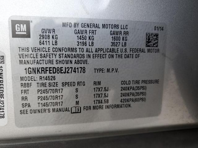 1GNKRFED8EJ274178 | 2014 CHEVROLET TRAVERSE L