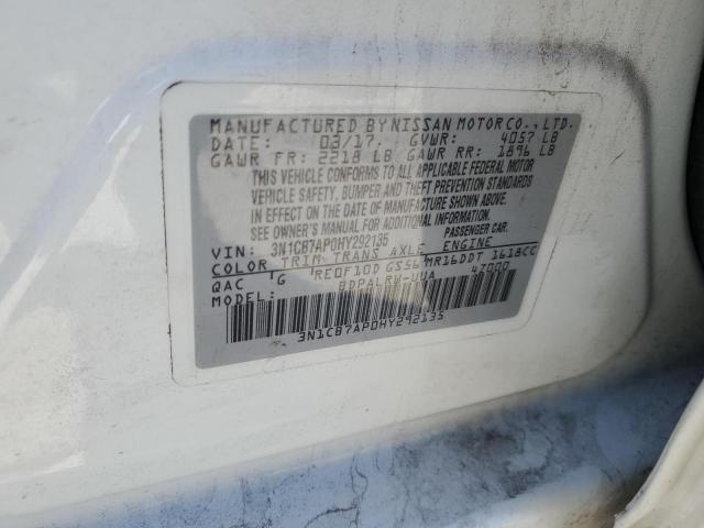 3N1CB7AP0HY292135 | 2017 NISSAN SENTRA SR