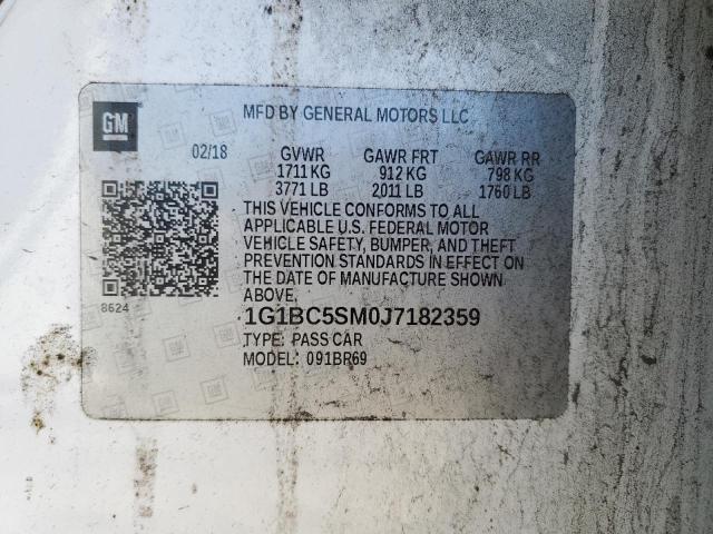 1G1BC5SM0J7182359 CHEVROLET CRUZE 2018