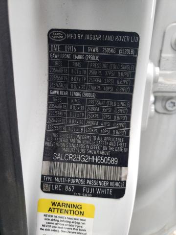 2017 LAND ROVER DISCOVERY SALCR2BG2HH650589