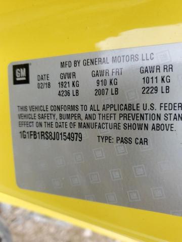 2018 CHEVROLET CAMARO LT - 1G1FB1RS8J0154979