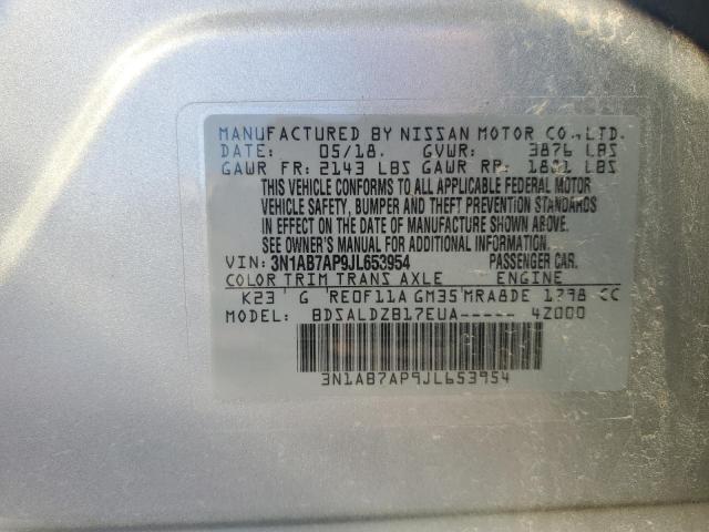 3N1AB7AP9JL653954 | 2018 NISSAN SENTRA S