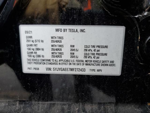 5YJYGAEE7MF272433 | 2021 Tesla model y