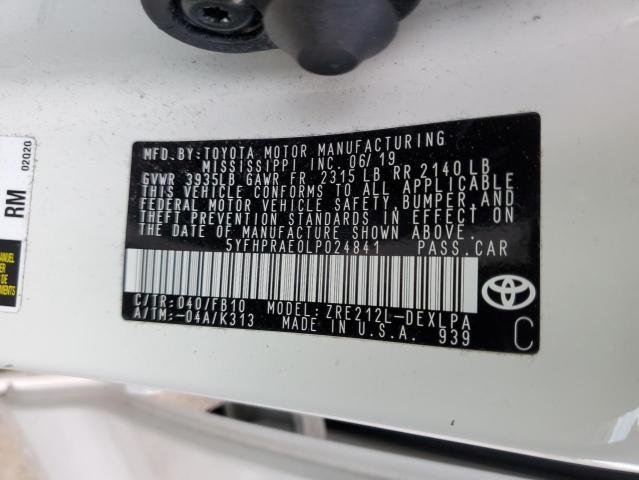 5YFHPRAE0LP024841 | 2020 TOYOTA COROLLA LE