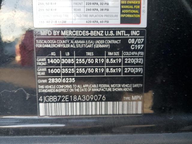 Lot #2438075333 2008 MERCEDES-BENZ M-CLASS salvage car