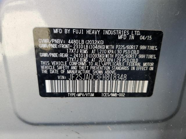 JF2SJADC3FH818348 | 2015 SUBARU FORESTER 2