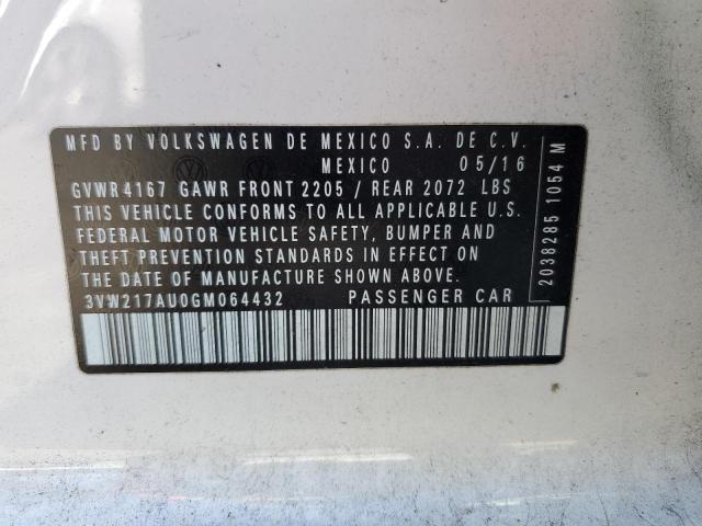 2016 VOLKSWAGEN GOLF S/SE - 3VW217AU0GM064432