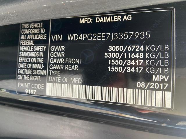 WD4PG2EE7J3357935 | 2018 MERCEDES-BENZ METRIS