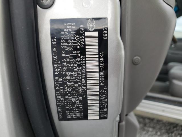 2004 Toyota Avalon Xl VIN: 4T1BF28B94U362623 Lot: 81498413