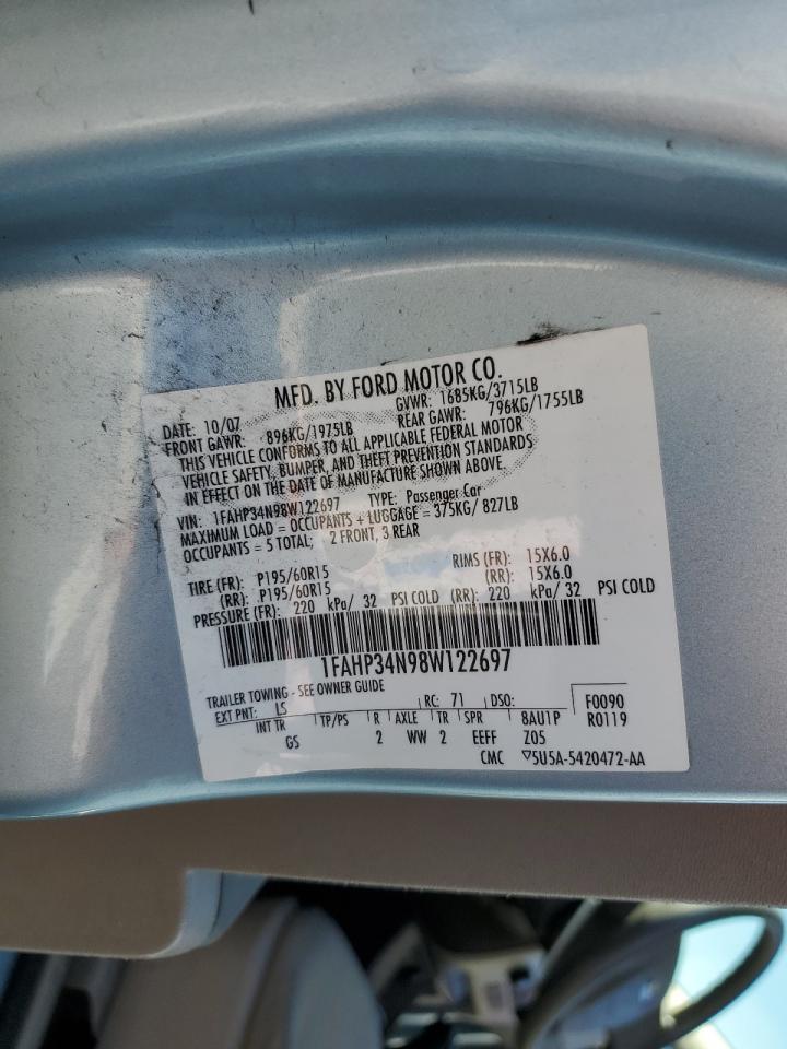 1FAHP34N98W122697 2008 Ford Focus S/Se