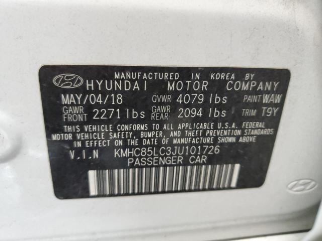 KMHC85LC3JU101726 | 2018 HYUNDAI IONIQ LIMI