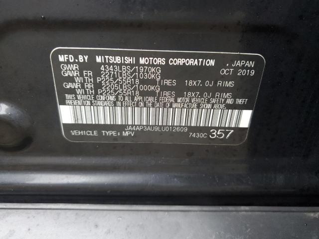 JA4AP3AU9LU012609 | 2020 MITSUBISHI OUTLANDER