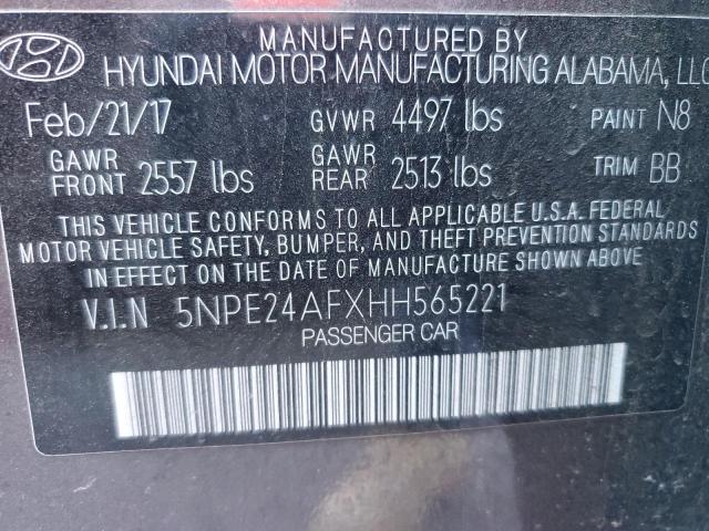 5NPE24AFXHH565221 | 2017 HYUNDAI SONATA SE