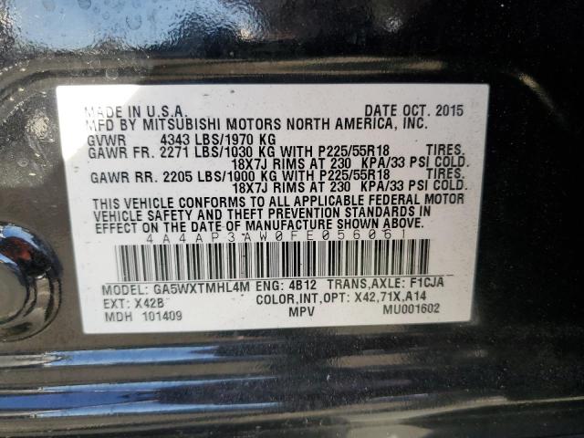 4A4AP3AW0FE056061 | 2015 MITSUBISHI OUTLANDER