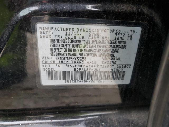 2017 NISSAN SENTRA SR - 3N1CB7AP8HY229266