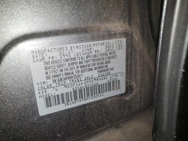 3N1AB7AP8HY252411 | 2017 NISSAN SENTRA S