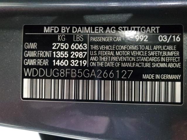 WDDUG8FB5GA266127 | 2016 MERCEDES-BENZ S 550 4MATIC