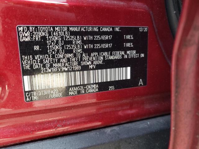 2T3W1RFV1MW121989 | 2021 Toyota rav4 xle