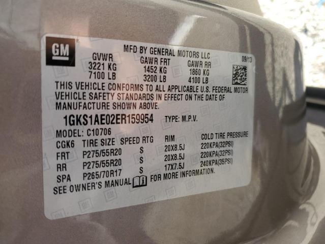 1GKS1AE02ER159954 | 2014 GMC YUKON SLE