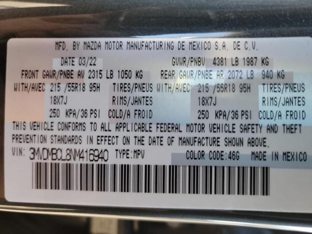 3MVDMBCL8NM416940 | 2022 MAZDA CX-30 PREF