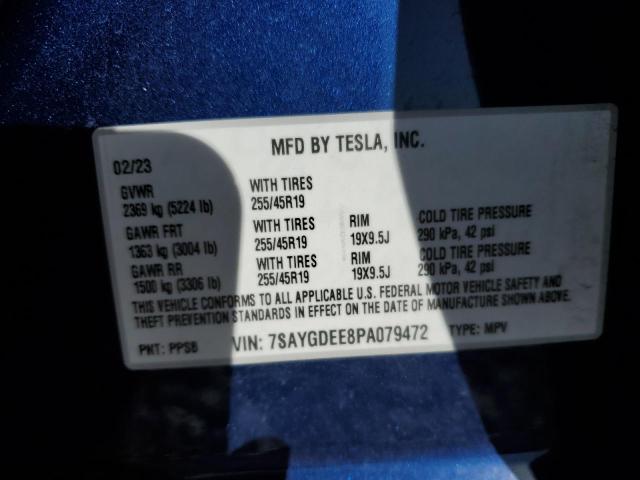 7SAYGDEE8PA079472 | 2023 TESLA MODEL Y