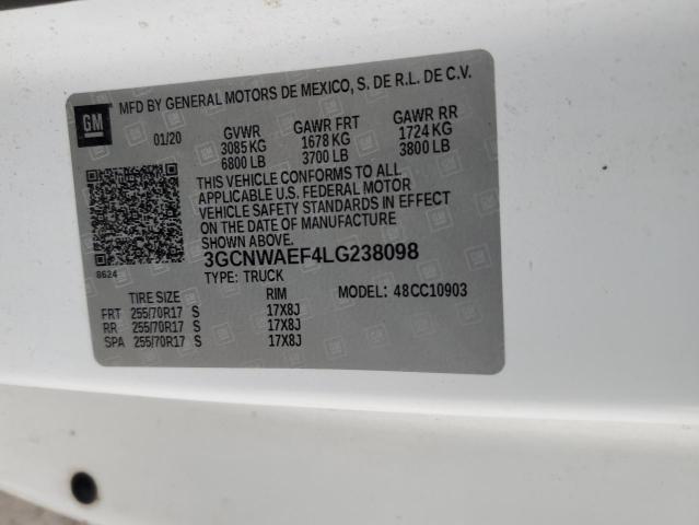 3GCNWAEF4LG238098 | 2020 CHEVROLET SILVERADO