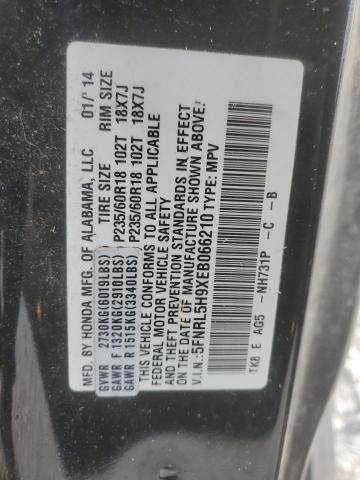 5FNRL5H9XEB066210 | 2014 HONDA ODYSSEY TO