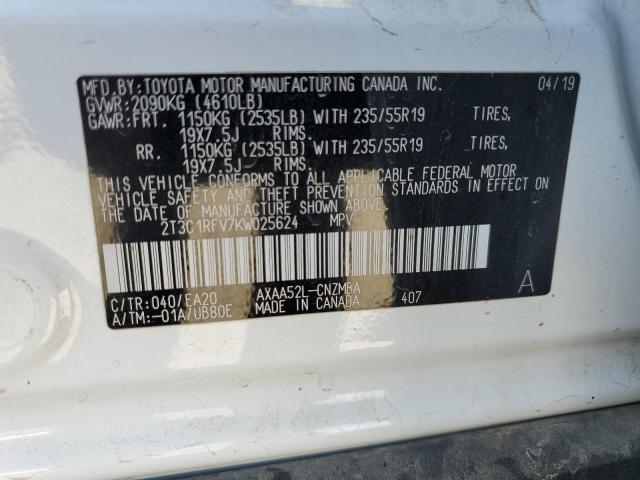 VIN 2T3C1RFV7KW025624 2019 Toyota RAV4, Xle Premium no.13