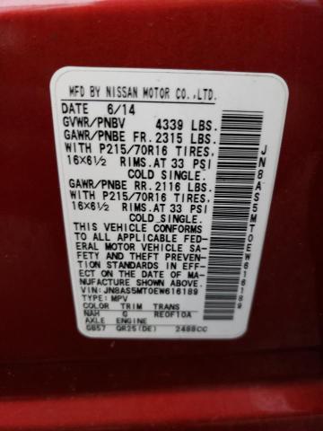 JN8AS5MT0EW616189 | 2014 NISSAN ROGUE SELE