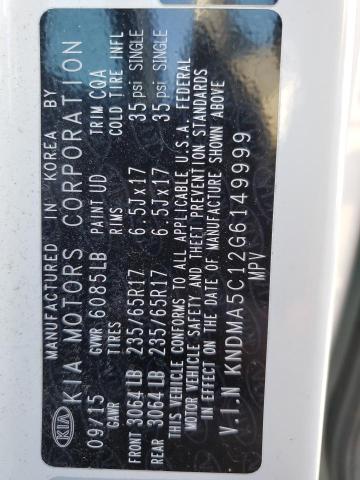 2016 KIA SEDONA L - KNDMA5C12G6149999