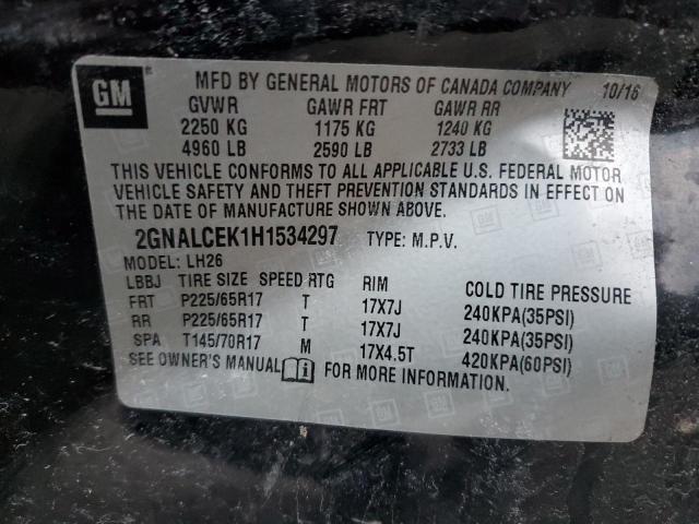 2GNALCEK1H1534297 | 2017 CHEVROLET EQUINOX LT