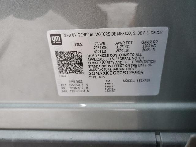 3GNAXKEG6PS125905 | 2023 CHEVROLET EQUINOX LT