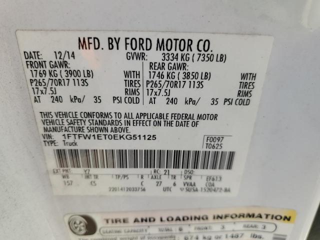 1FTFW1ET0EKG51125 | 2014 FORD F150 SUPER