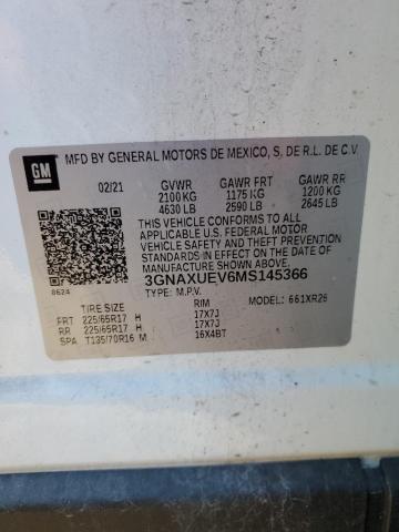 3GNAXUEV6MS145366 | 2021 CHEVROLET EQUINOX LT