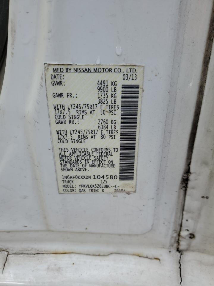 1N6AF0KXXDN104580 2013 Nissan Nv 2500