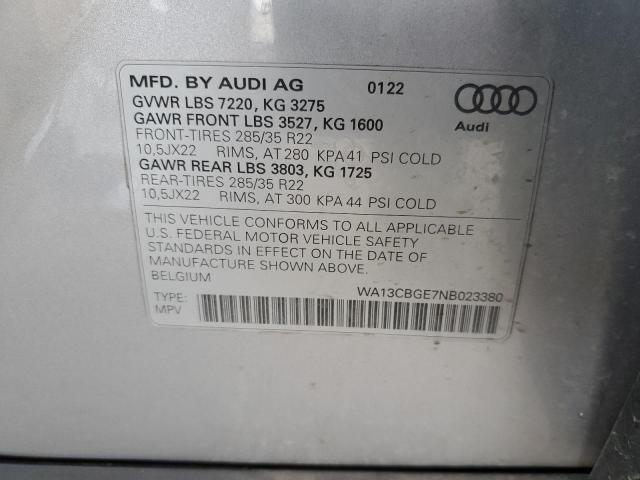 2022 AUDI E-TRON S S WA13CBGE7NB023380