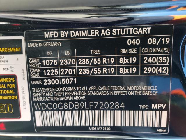 WDC0G8DB9LF720284 | 2020 MERCEDES-BENZ GLC 300