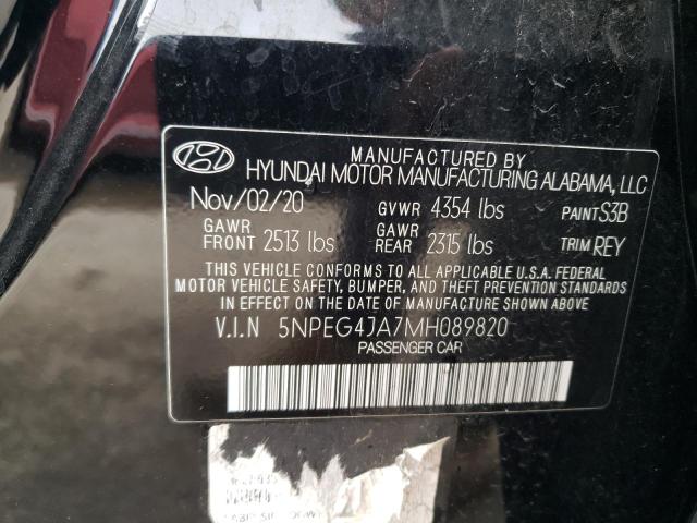 5NPEG4JA7MH089820 | 2021 HYUNDAI SONATA SE