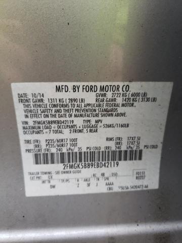 2FMGK5B89EBD42119 | 2014 FORD FLEX SE