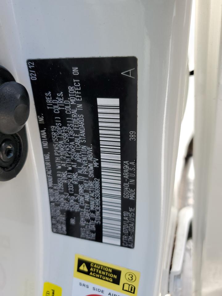 5TDYK3EH9CS069882 2012 Toyota Highlander Limited