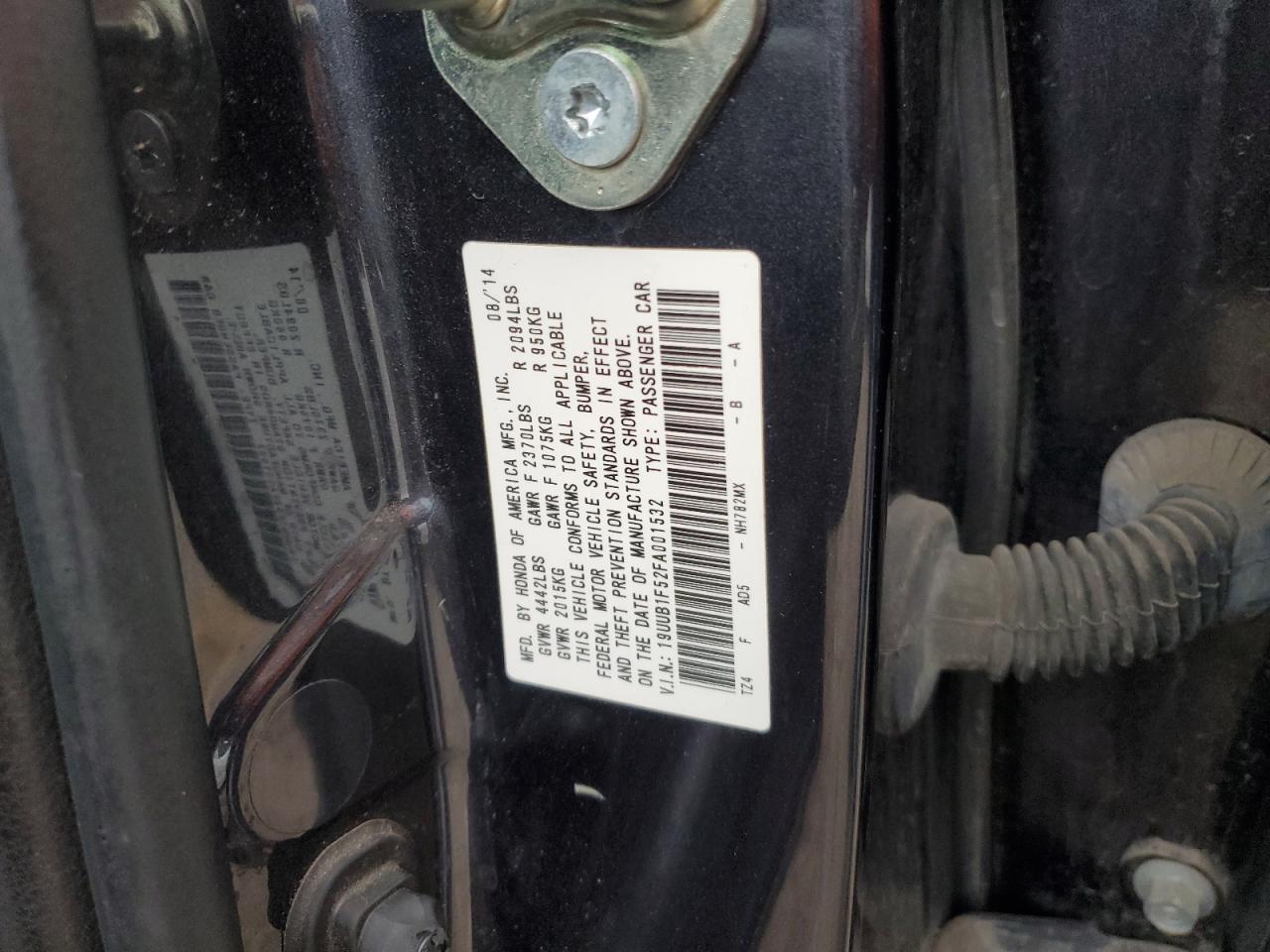 19UUB1F52FA001532 2015 Acura Tlx Tech