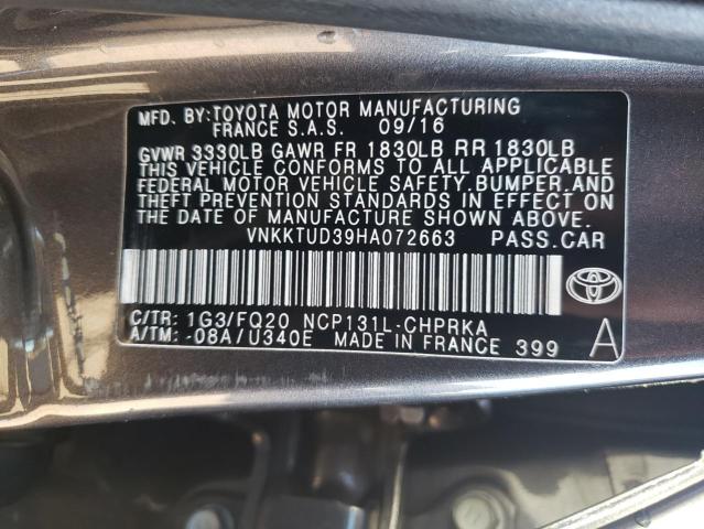 VNKKTUD39HA072663 | 2017 TOYOTA YARIS L