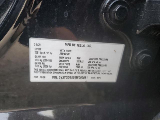 5YJYGDEE0MF099081 | 2021 Tesla model y