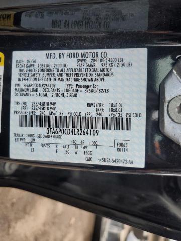 3FA6P0CD4LR264109 2020 FORD FUSION - Image 12