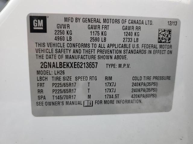 2GNALBEKXE6213657 | 2014 CHEVROLET EQUINOX LT